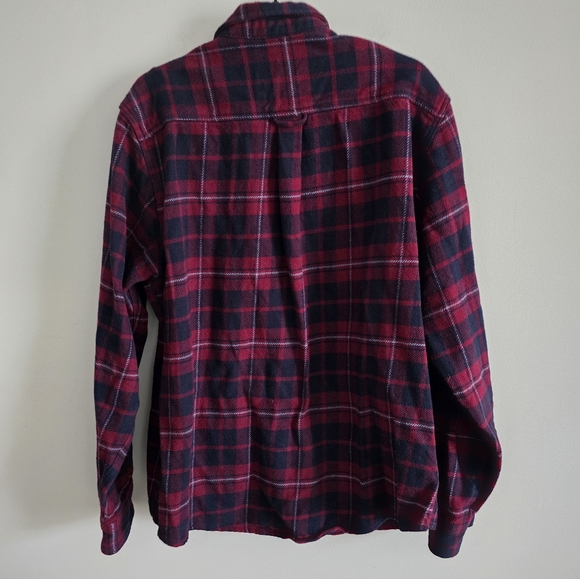 ORVIS Mens XL Plaid Flannel Shirt Jacket Heavyweight Long Sleeve Button Up Red - Picture 6 of 6